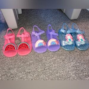 Set of Three Kids' Sandals - Watermelon, Rainbow, Mermaid